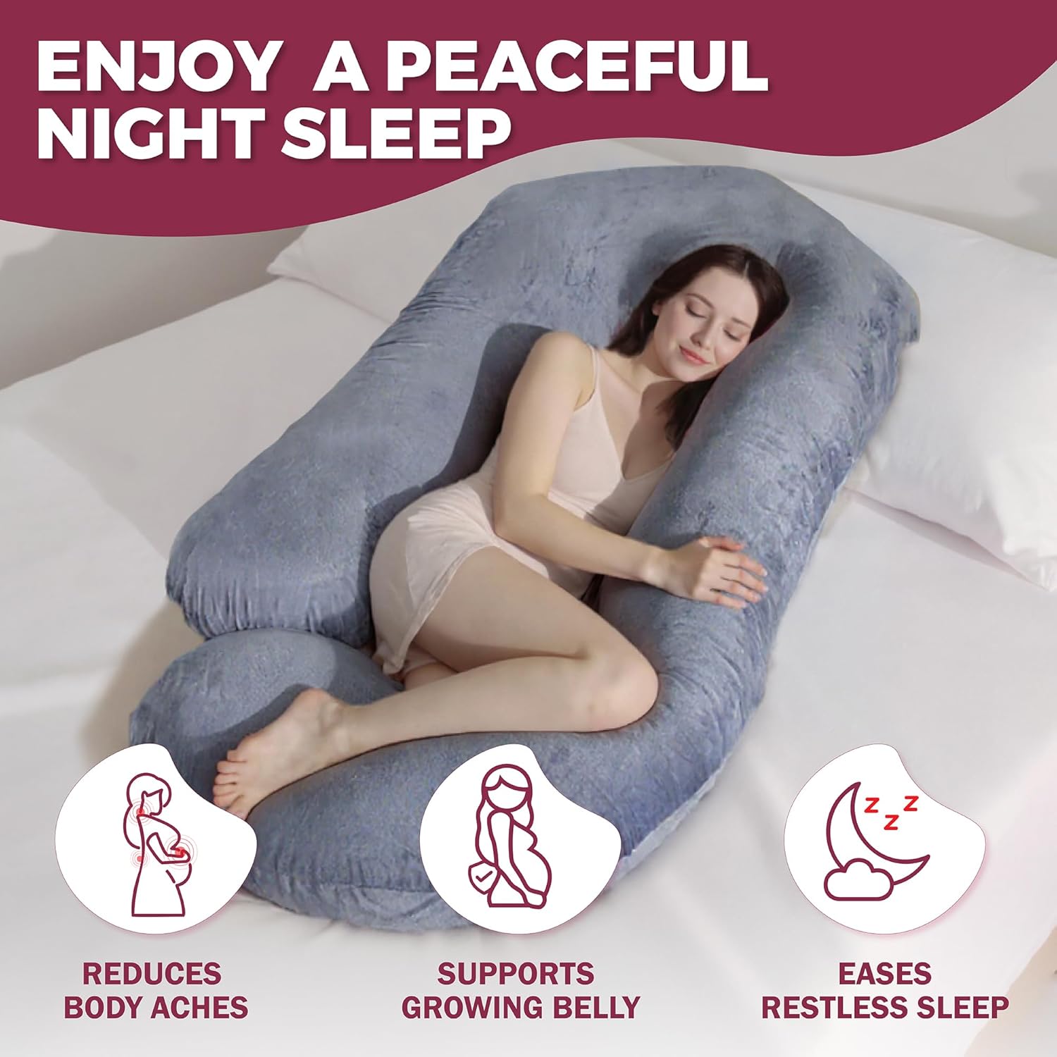 Pregnancy Pillows for Sleeping – Support for Back, Belly, Neck, Legs, and Hips
