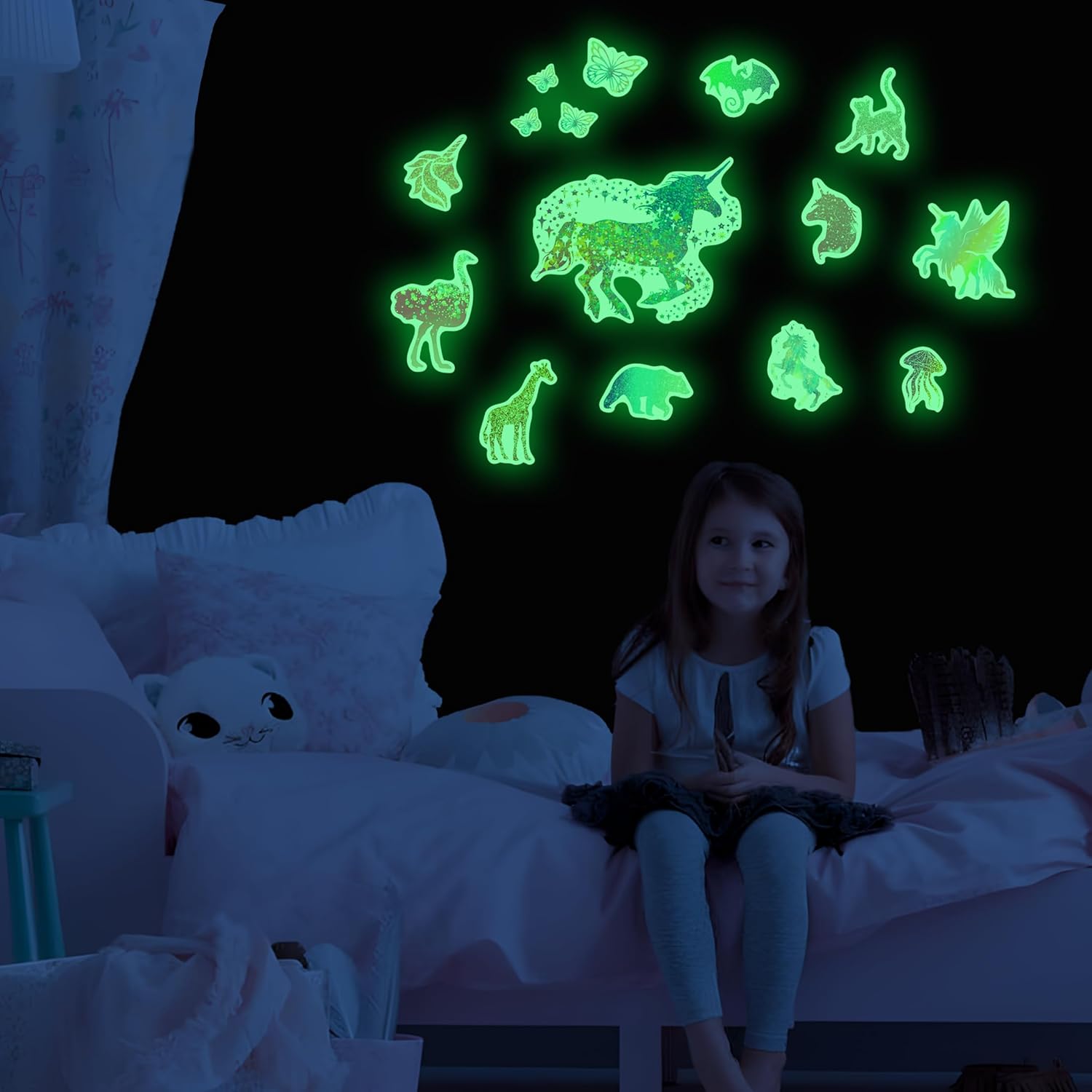 Glow in The Dark Unicorns Wall Decals