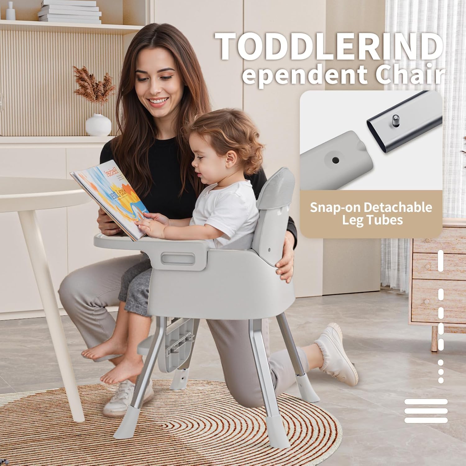 Portable Baby Highchair for Months Infants and Toddlers with 5 Point Harness Convertible Comfortable Seat for Cozy Eating