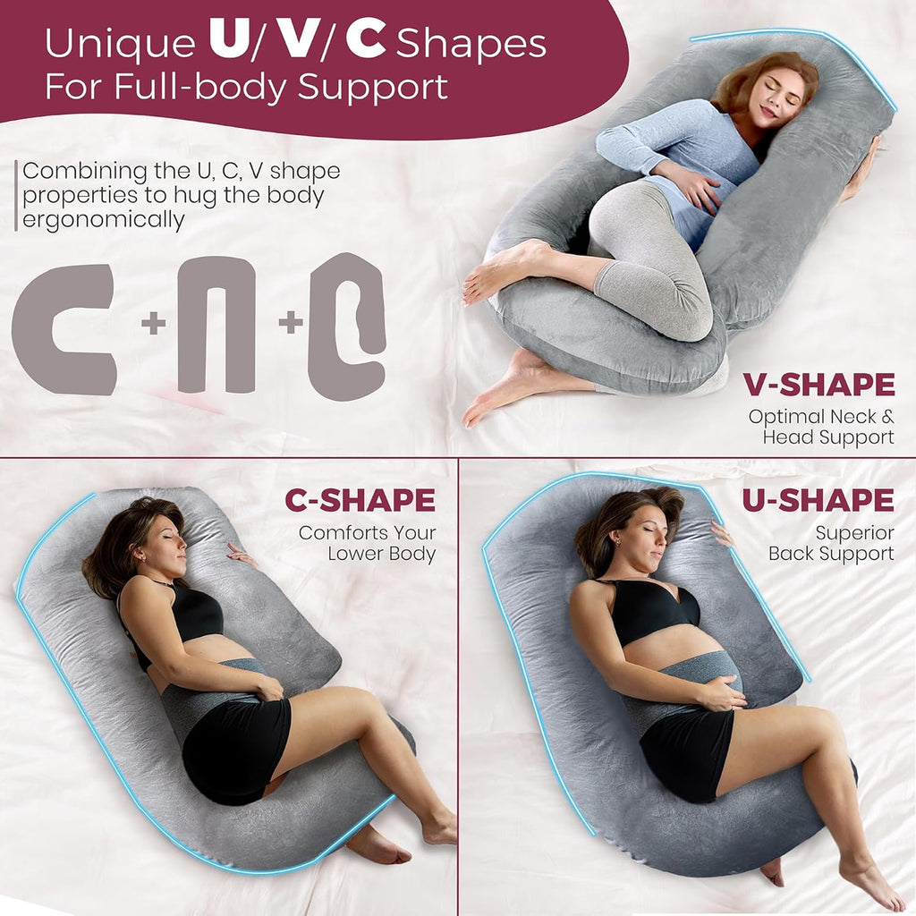 Pregnancy Pillows for Sleeping – Support for Back, Belly, Neck, Legs, and Hips
